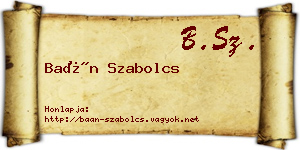 Baán Szabolcs névjegykártya